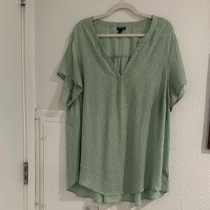 Torrid Mint Green Dotted Blouse